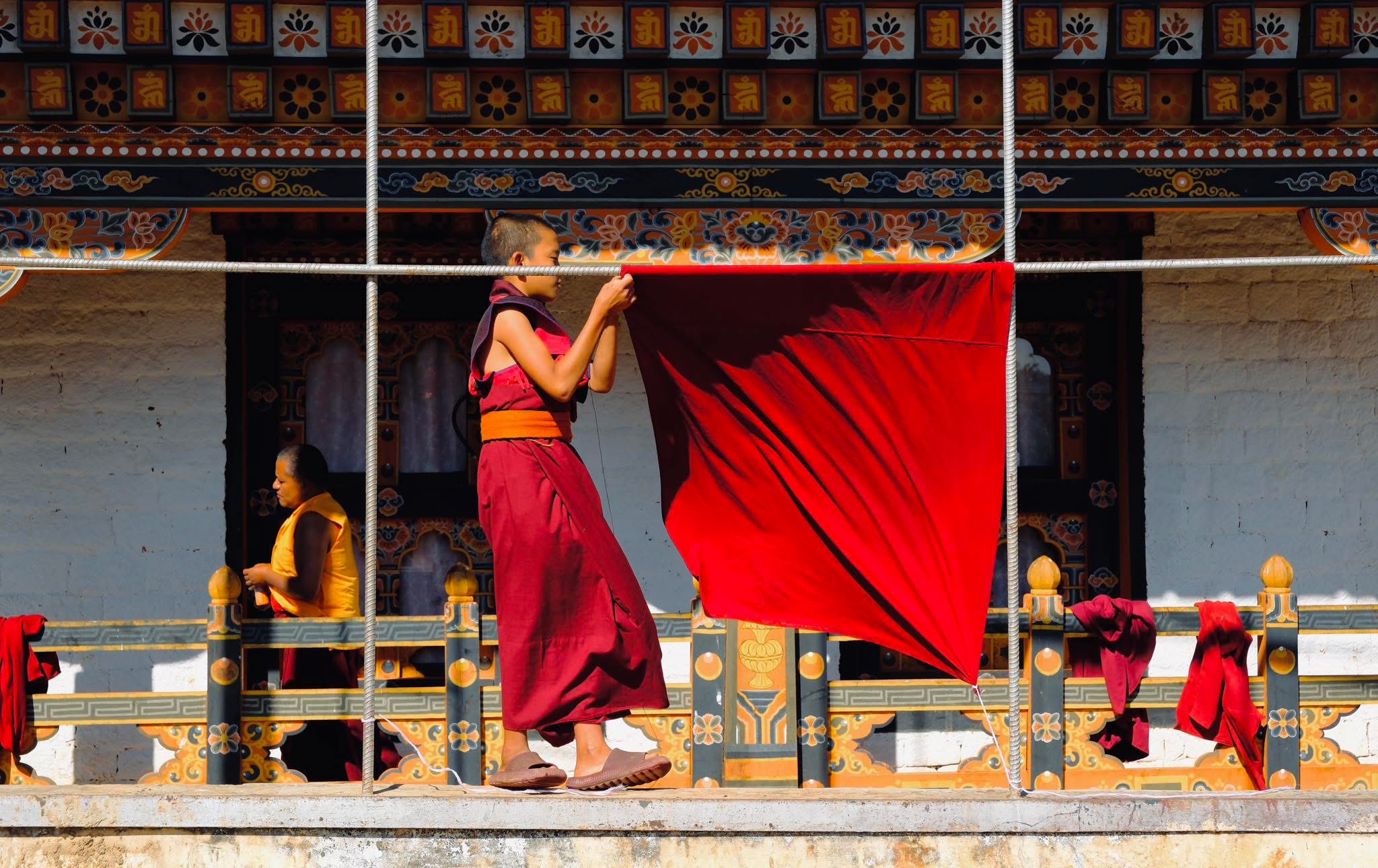 Monk with crimson robe