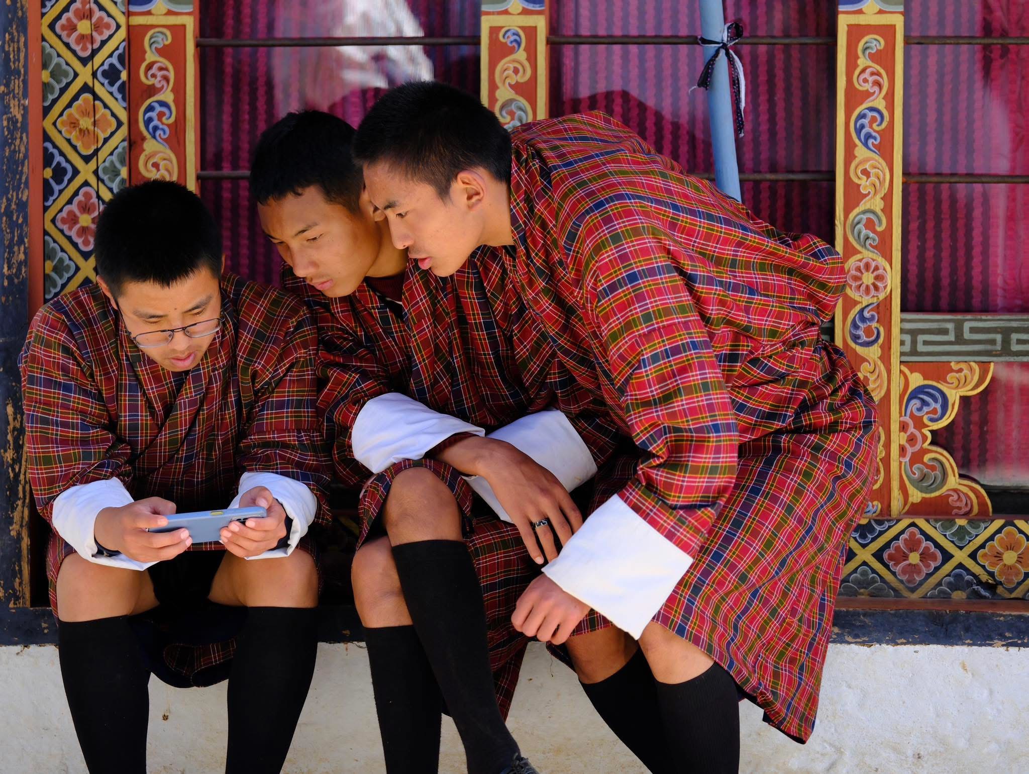 Bhutanese youth in gho